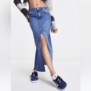 Stradivarius Denim Maxi Skirt